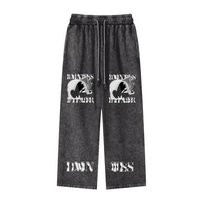 LMNTLS Collection PnB Acid Wash Straight Leg Pants