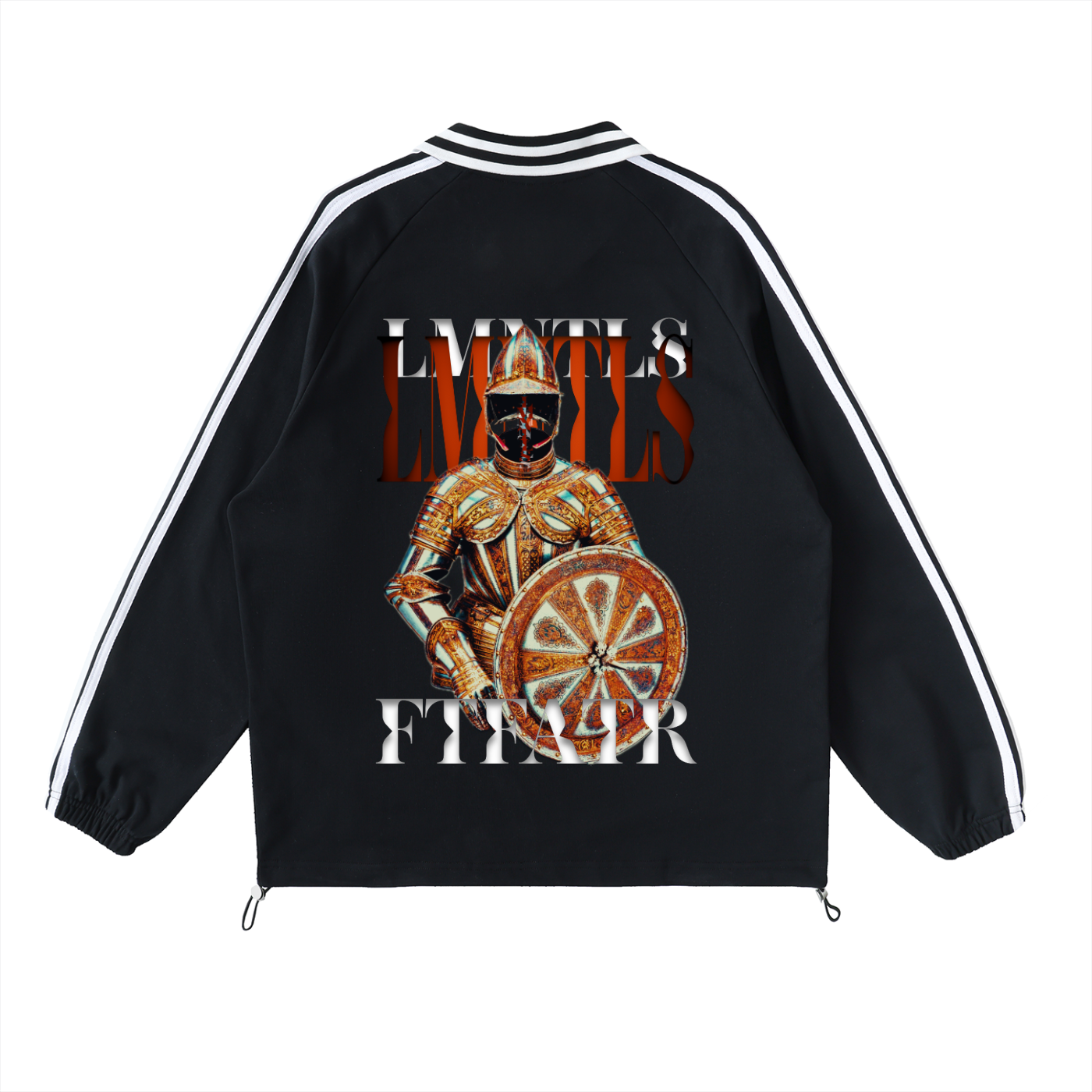Contrast Striped Lapel Collar Sweatshirt