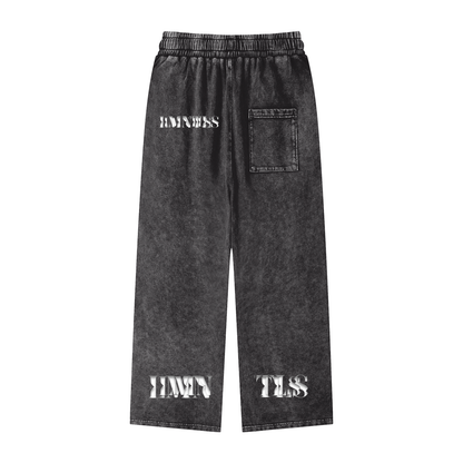 LMNTLS Collection PnB Acid Wash Straight Leg Pants