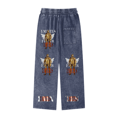 LMNTLS Collection Acid Wash Straight Leg Pants