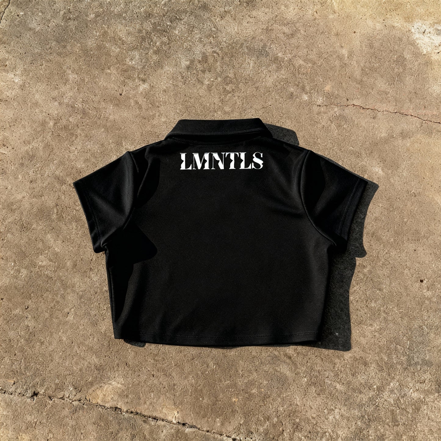 LMNTLS Collection Neck Lapel Crop Top