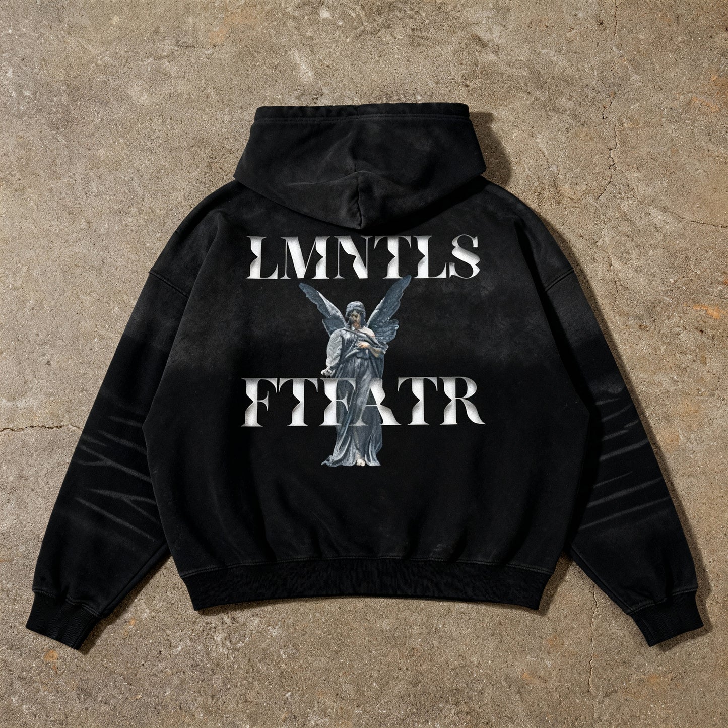 LMNTLS Collection Angel Frayed Boxy Hoodie