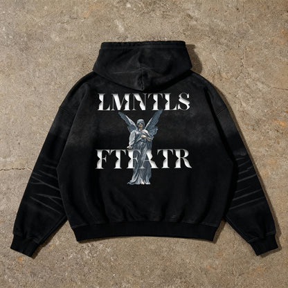 LMNTLS Collection Angel Frayed Boxy Hoodie