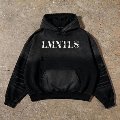 LMNTLS Collection Angel Frayed Boxy Hoodie