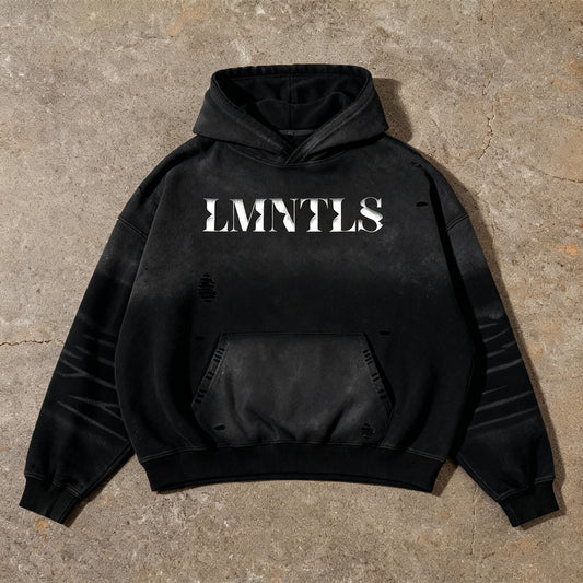 LMNTLS Collection Angel Frayed Boxy Hoodie