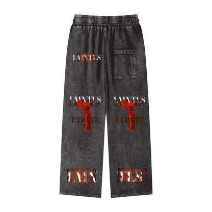 LMNTLS Collection Dripped Heart Wash Pants