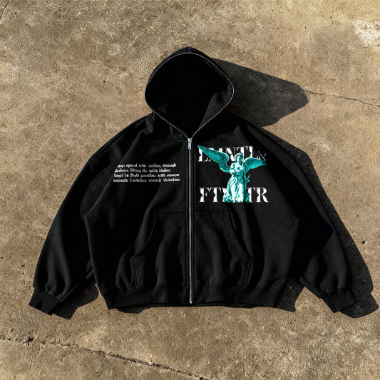 LMNTLS Collection Full-Zip Angel Boxy Hoodie